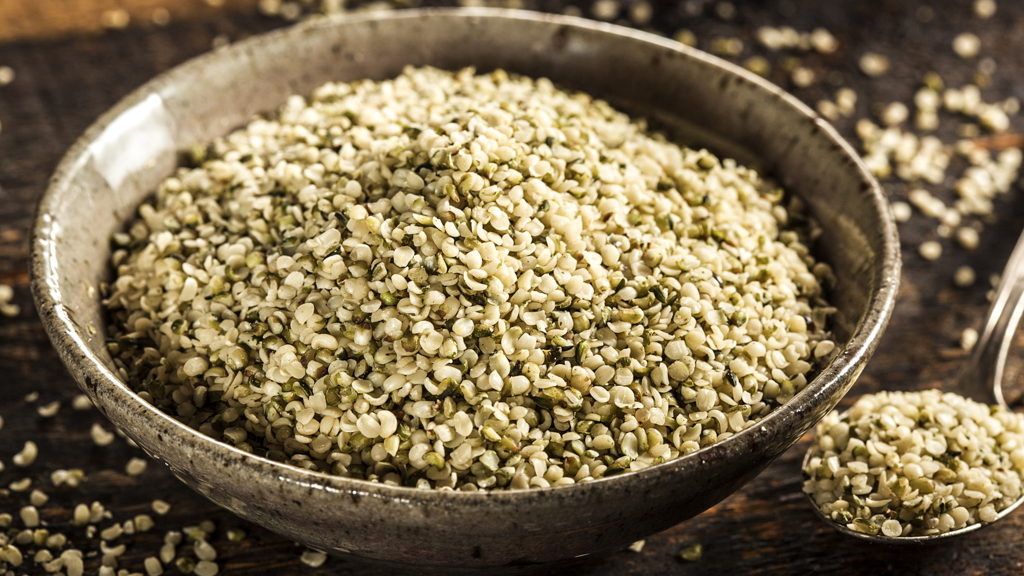 Healthy Organic Hulled Hemp Seeds in a Bowl