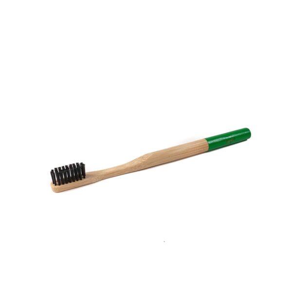 Bambukinis dantų šepetėlis žaliu koteliu, VEG4U